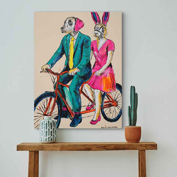 Two Hearts One Vespa (Original Painting)