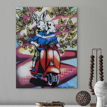 Vespa Riding Is Fun (Original Painting)