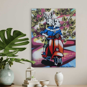 Vespa Riding Is Fun (Original Painting)