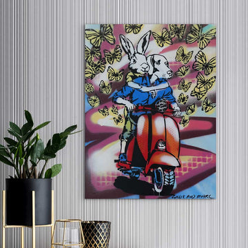 Vespa Riding Is Fun (Original Painting)