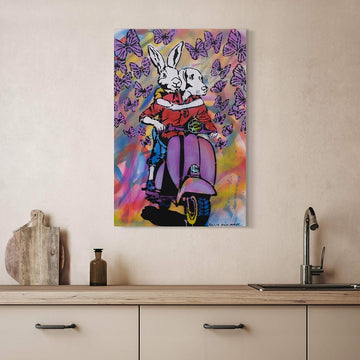 Vespa and Butterflies (Original Painting)