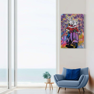 Vespa and Butterflies (Original Painting)