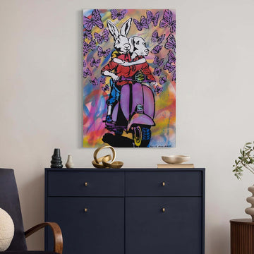 Vespa and Butterflies (Original Painting)