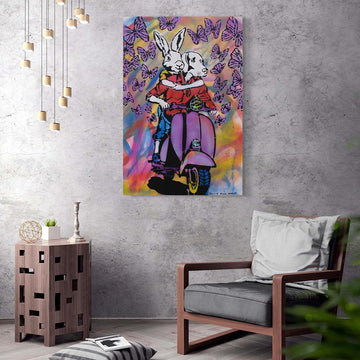 Vespa and Butterflies (Original Painting)