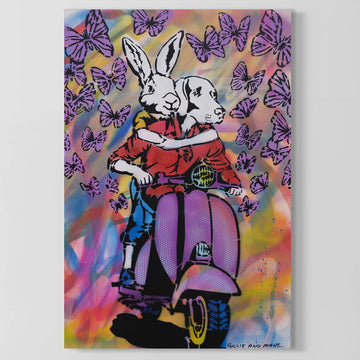 Vespa and Butterflies (Original Painting)