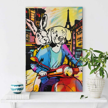 Vespa in the City of Lights (Original Painting)
