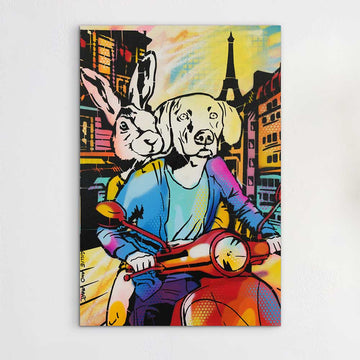 Vespa in the City of Lights (Original Painting)