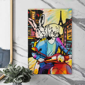 Vespa in the City of Lights (Original Painting)