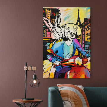 Vespa in the City of Lights (Original Painting)
