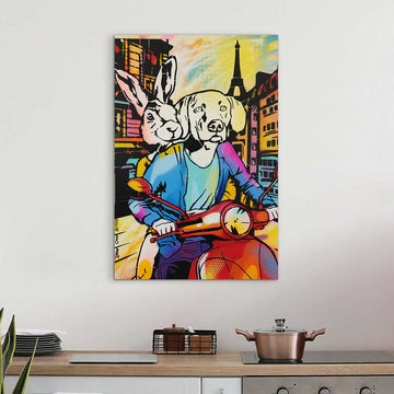 Vespa in the City of Lights (Original Painting)
