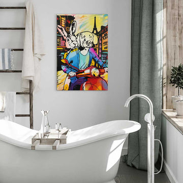 Vespa in the City of Lights (Original Painting)