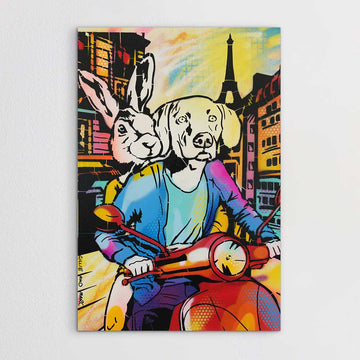 Vespa in the City of Lights (Original Painting)