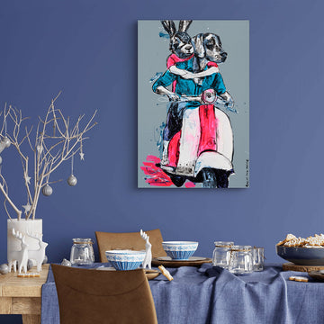 Vespa Riders for Freedom (Original Painting)