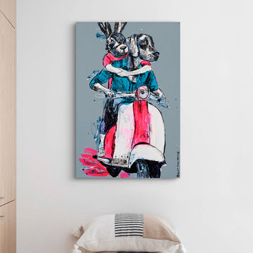 Vespa Riders for Freedom (Original Painting)