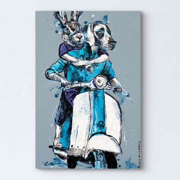 Vespa Riders with Courage (Original Painting)