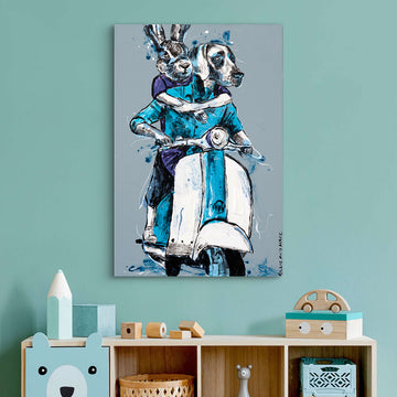 Vespa Riders with Courage (Original Painting)