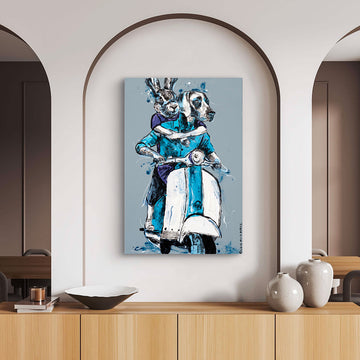 Vespa Riders with Courage (Original Painting)