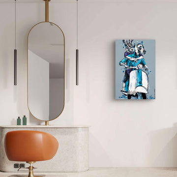 Vespa Riders with Courage (Original Painting)