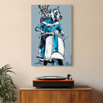 Vespa Riders with Courage (Original Painting)