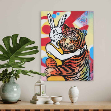 When Tiger Met Rabbitwoman (Original Painting)