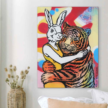 When Tiger Met Rabbitwoman (Original Painting)