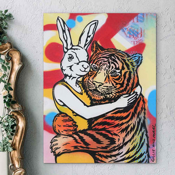 When Tiger Met Rabbitwoman (Original Painting)