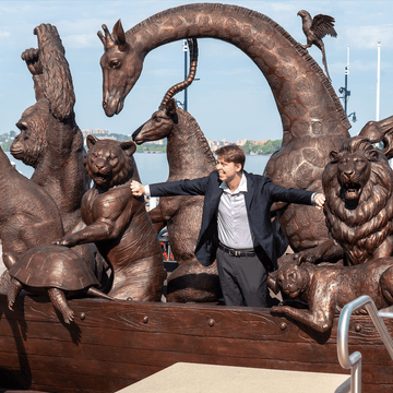 Wildlife Wonder Boat (Bronze Sculpture)