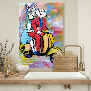 Yellow Vespa (Original Painting)