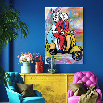 Yellow Vespa (Original Painting)