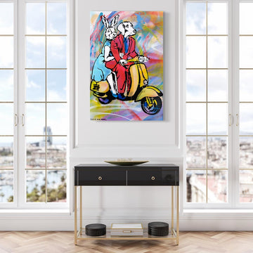 Yellow Vespa (Original Painting)