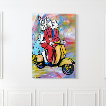 Yellow Vespa (Original Painting)