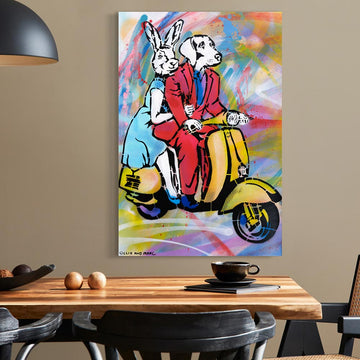 Yellow Vespa (Original Painting)
