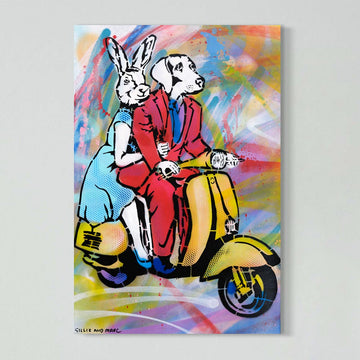 Yellow Vespa (Original Painting)