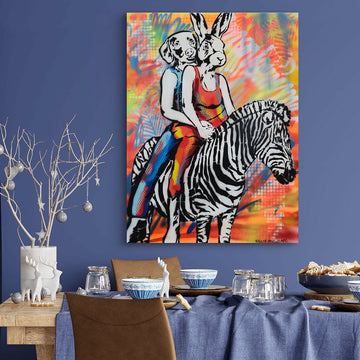Zebra, Amigo (Original Painting)