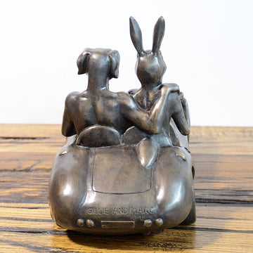 He Was Driving the Most Expensive Car in the World, and He Knew It (Bronze Sculpture)