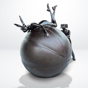 A Little Time to Play Ball (Bronze Sculpture)