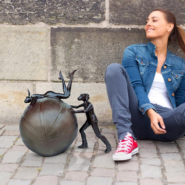 A Little Time to Play Ball (Bronze Sculpture)