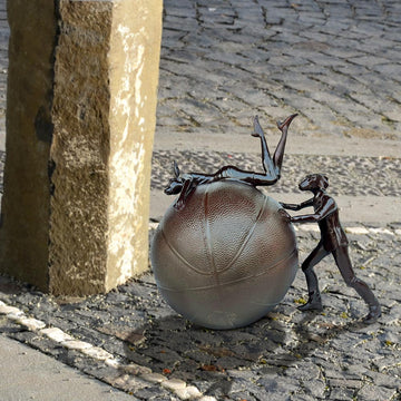 A Little Time to Play Ball (Bronze Sculpture)