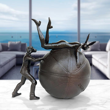 A Little Time to Play Ball (Bronze Sculpture)