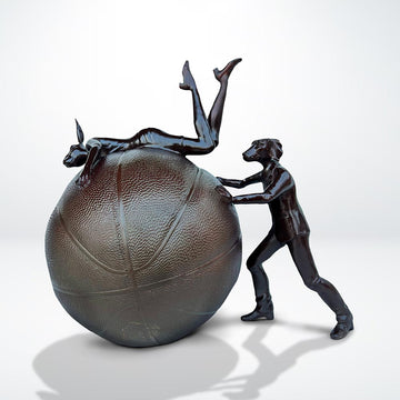 A Little Time to Play Ball (Bronze Sculpture)