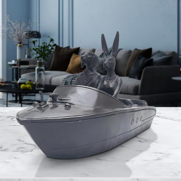 Their Hearts Raced at Sea (Bronze Sculpture, Miniature)