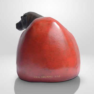 Beanbag Hippo (Bronze Sculpture, Miniature Collection)