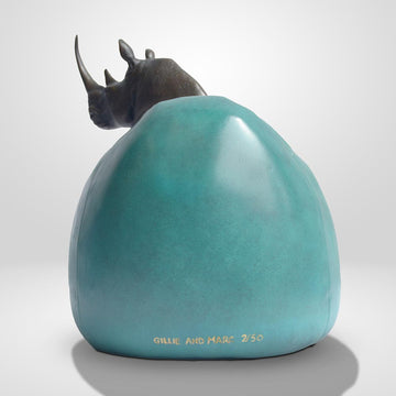 Beanbag Rhino (Bronze Sculpture, Miniature Collection)