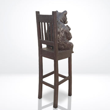 Bear Above It All, Delighting in a Sweet Treat (Bronze Sculpture, Mid-Size)
