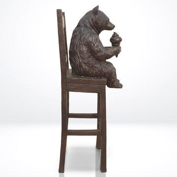 Bear Above It All, Delighting in a Sweet Treat (Bronze Sculpture, Mid-Size)