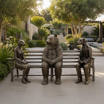The Black Bear Bench of Friendship (Bronze Sculpture)