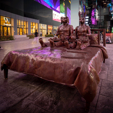 They Had a Lifetime Love Affair with Breakfast in Bed (Bronze Sculpture)