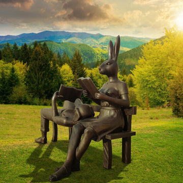 They Enjoyed the Quiet Time (Bronze Sculpture)