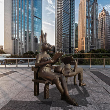 They Enjoyed the Quiet Time (Bronze Sculpture)