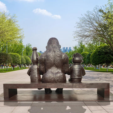 Ernie and Bert Love Gorilla (Bronze Sculpture)